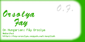 orsolya fay business card