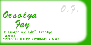 orsolya fay business card
